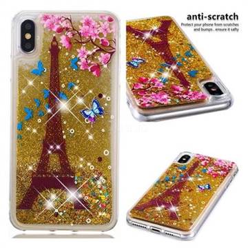 Golden Tower Dynamic Liquid Glitter Quicksand Soft TPU Case for iPhone XS Max (6.5 inch)