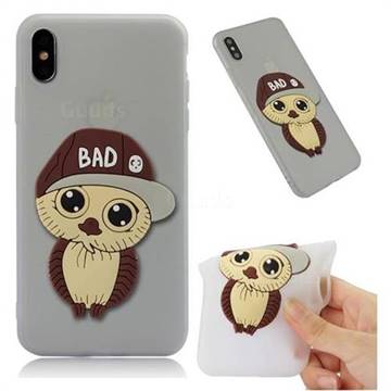 Bad Boy Owl Soft 3D Silicone Case for iPhone XS Max (6.5 inch) - Translucent White