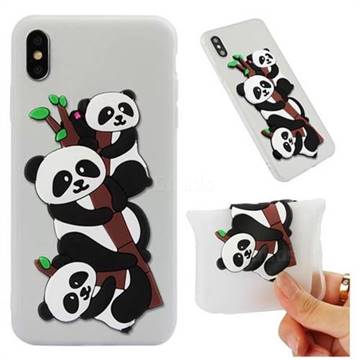 Panda Bamboo Soft 3D Silicone Case for iPhone XS Max (6.5 inch) - Translucent White