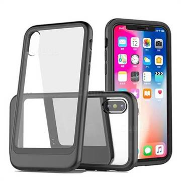 Luxury 3-in-1 Silicone + Transparent PC Anti-fall Phone Case for iPhone XS Max (6.5 inch) - Black