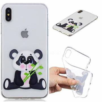 Bamboo Panda Clear Varnish Soft Phone Back Cover for iPhone XS Max (6.5 inch)