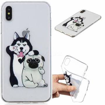 Selfie Dog Clear Varnish Soft Phone Back Cover for iPhone XS Max (6.5 inch)
