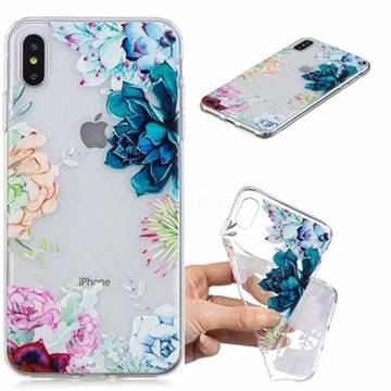 Gem Flower Clear Varnish Soft Phone Back Cover for iPhone XS Max (6.5 inch)