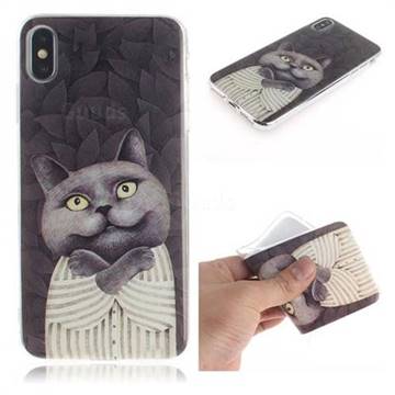 Cat Embrace IMD Soft TPU Cell Phone Back Cover for iPhone XS Max (6.5 inch)