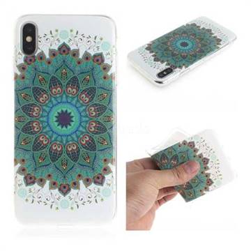 Peacock Mandala IMD Soft TPU Cell Phone Back Cover for iPhone XS Max (6.5 inch)