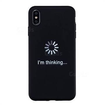 Thinking Stick Figure Matte Black TPU Phone Cover for iPhone XS Max (6.5 inch)