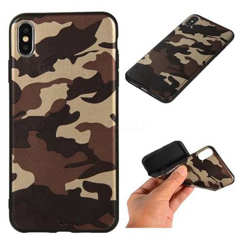 Camouflage Soft TPU Back Cover for iPhone XS Max (6.5 inch) - Gold Coffee