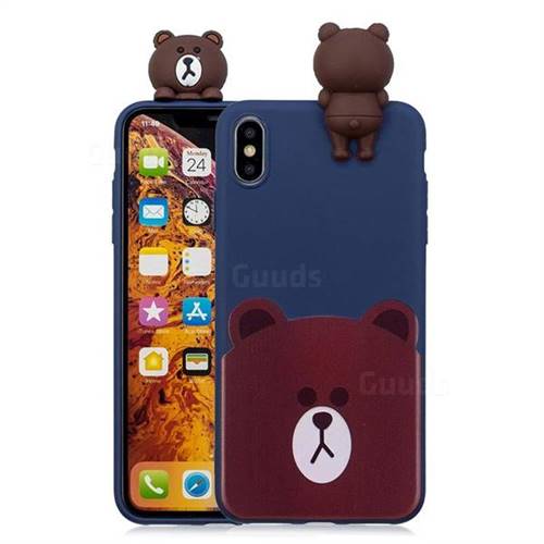 Cute Bear Soft 3D Climbing Doll Soft Case for iPhone XS Max (6.5 inch)