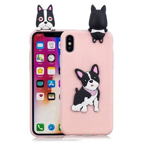 Cute Dog Soft 3D Climbing Doll Soft Case for iPhone XS Max (6.5 inch)
