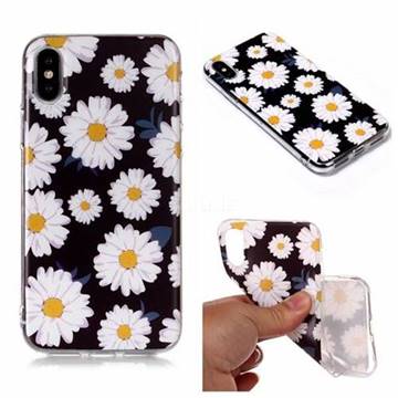 White Chrysanthemum Matte Soft TPU Back Cover for iPhone XS Max (6.5 inch)