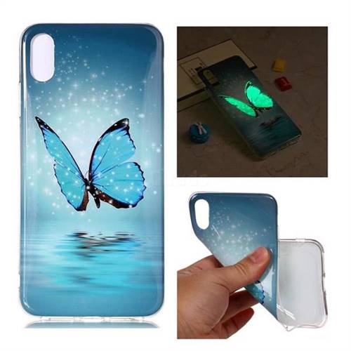 Butterfly Noctilucent Soft TPU Back Cover for iPhone XS Max (6.5 inch)