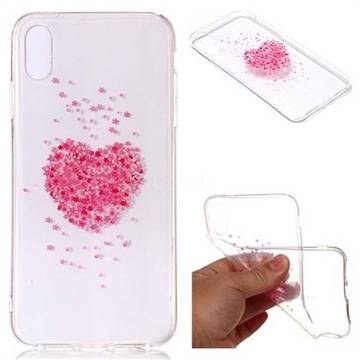 Heart Cherry Blossoms Super Clear Soft TPU Back Cover for iPhone XS Max (6.5 inch)