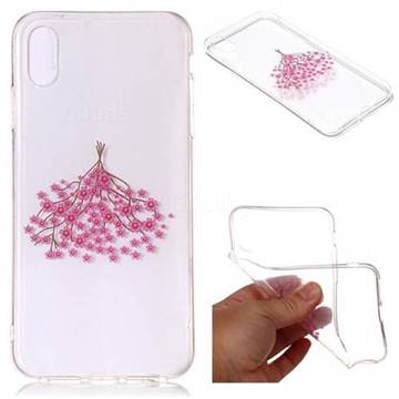 Cherry Plum Flower Super Clear Soft TPU Back Cover for iPhone XS Max (6.5 inch)