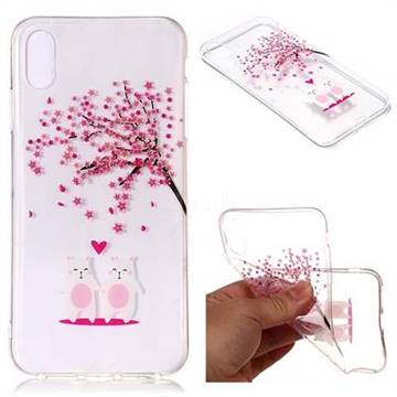 Sakura Couple Super Clear Soft TPU Back Cover for iPhone XS Max (6.5 inch)