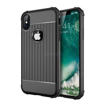 Luxury Shockproof Rubik Cube Texture Silicone TPU Back Cover for iPhone XS Max (6.5 inch) - Black