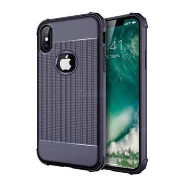 Luxury Shockproof Rubik Cube Texture Silicone TPU Back Cover for iPhone XS Max (6.5 inch) - Blue