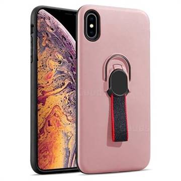 Raytheon Multi-function Ribbon Stand Back Cover for iPhone XS Max (6.5 inch) - Rose Gold