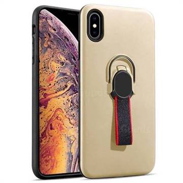 Raytheon Multi-function Ribbon Stand Back Cover for iPhone XS Max (6.5 inch) - Golden
