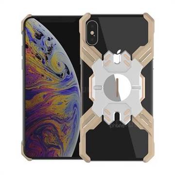 Heroes All Metal Frame Coin Kickstand Car Magnetic Bumper Phone Case for iPhone XS Max (6.5 inch) - Golden
