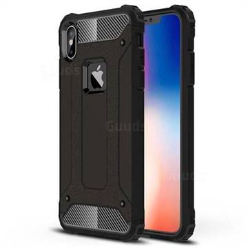 King Kong Armor Premium Shockproof Dual Layer Rugged Hard Cover for iPhone XS Max (6.5 inch) - Black Gold
