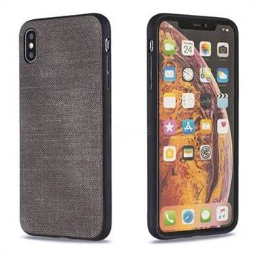 Canvas Cloth Coated Soft Phone Cover for iPhone XS Max (6.5 inch) - Dark Gray