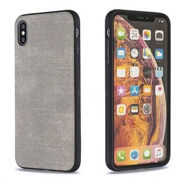 Canvas Cloth Coated Soft Phone Cover for iPhone XS Max (6.5 inch) - Light Gray