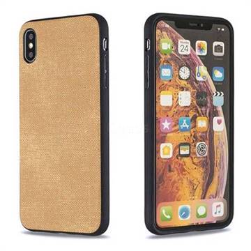 Canvas Cloth Coated Soft Phone Cover for iPhone XS Max (6.5 inch) - Brown