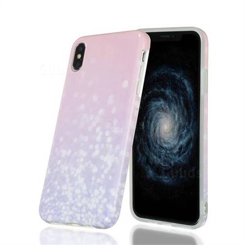 Glitter Pink Marble Clear Bumper Glossy Rubber Silicone Phone Case for iPhone XS Max (6.5 inch)