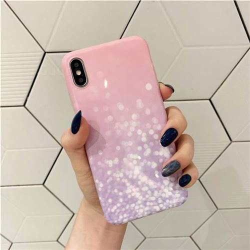 Glitter Pink Marble Clear Bumper Glossy Rubber Silicone Phone Case for  iPhone XS Max (6.5 inch) - Back Cover - Guuds