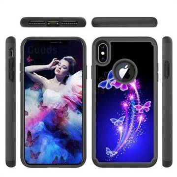 Dancing Butterflies Shock Absorbing Hybrid Defender Rugged Phone Case Cover for iPhone XS Max (6.5 inch)
