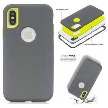 Matte PC + Silicone Shockproof Phone Back Cover Case for iPhone XS Max (6.5 inch) - Gray