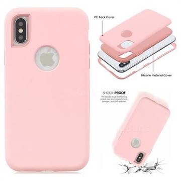 Matte PC + Silicone Shockproof Phone Back Cover Case for iPhone XS Max (6.5 inch) - Pink