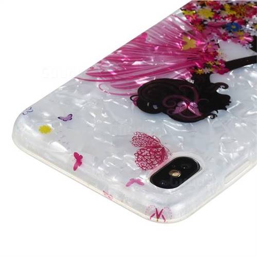 Flower Butterfly Girl Shell Pattern Clear Bumper Glossy Rubber Silicone  Phone Case for iPhone XS Max (6.5 inch) - Back Cover - Guuds