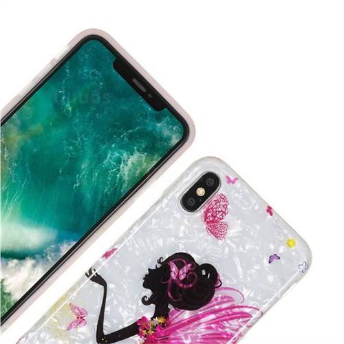 Flower Butterfly Girl Shell Pattern Clear Bumper Glossy Rubber Silicone  Phone Case for iPhone XS Max (6.5 inch) - Back Cover - Guuds