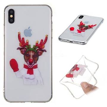Red Gloves Elk Super Clear Soft TPU Back Cover for iPhone XS Max (6.5 inch)