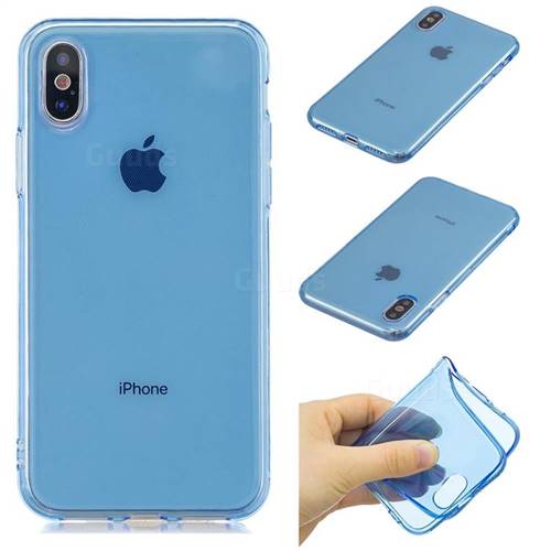 Transparent Jelly Mobile Phone Case for iPhone XS Max (6.5 inch) - Baby Blue