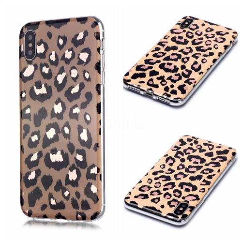 Leopard Galvanized Rose Gold Marble Phone Back Cover for iPhone XS Max (6.5 inch)