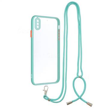 Necklace Cross-body Lanyard Strap Cord Phone Case Cover for iPhone XS Max (6.5 inch) - Blue