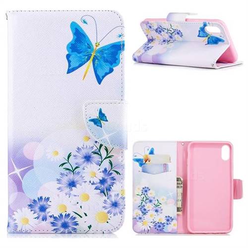 Butterflies Flowers Leather Wallet Case for iPhone XS Max (6.5 inch)