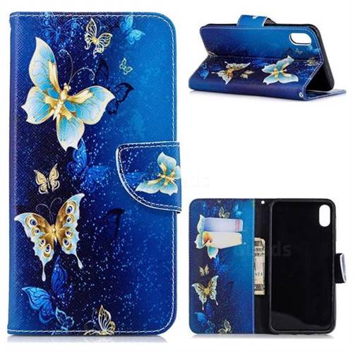Golden Butterflies Leather Wallet Case for iPhone XS Max (6.5 inch)