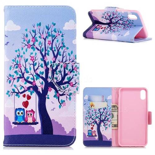 Tree and Owls Leather Wallet Case for iPhone XS Max (6.5 inch)
