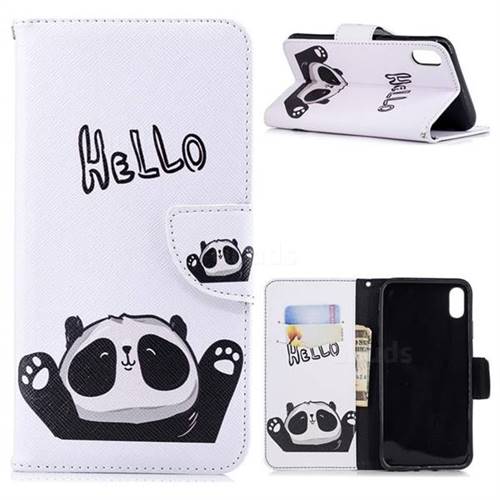 Hello Panda Leather Wallet Case for iPhone XS Max (6.5 inch)