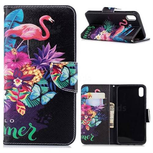 Flowers Flamingos Leather Wallet Case for iPhone XS Max (6.5 inch)