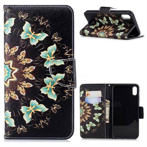 Circle Butterflies Leather Wallet Case for iPhone XS Max (6.5 inch)