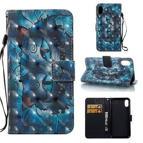 Cat Bobcats 3D Painted Leather Wallet Case for iPhone XS Max (6.5 inch)