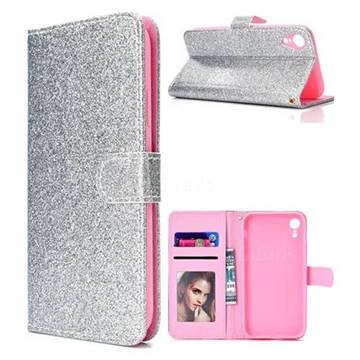 Glitter Shine Leather Wallet Phone Case for iPhone XS Max (6.5 inch) - Silver