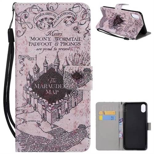 Castle The Marauders Map PU Leather Wallet Case for iPhone XS Max (6.5 inch)
