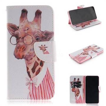 Pink Giraffe PU Leather Wallet Case for iPhone XS Max (6.5 inch)
