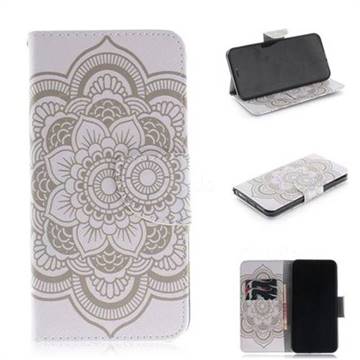 White Flowers PU Leather Wallet Case for iPhone XS Max (6.5 inch)