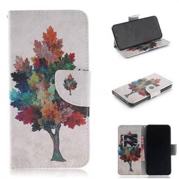 Colored Tree PU Leather Wallet Case for iPhone XS Max (6.5 inch)